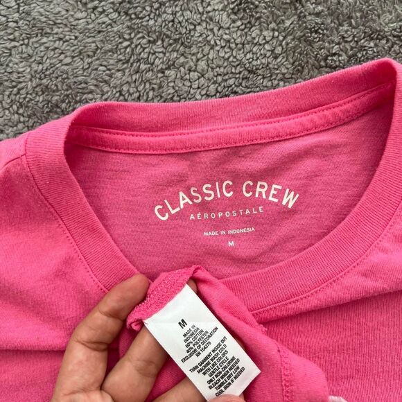 aeropostale pink tee aero logo top classic t-shirt - Picture 4 of 6